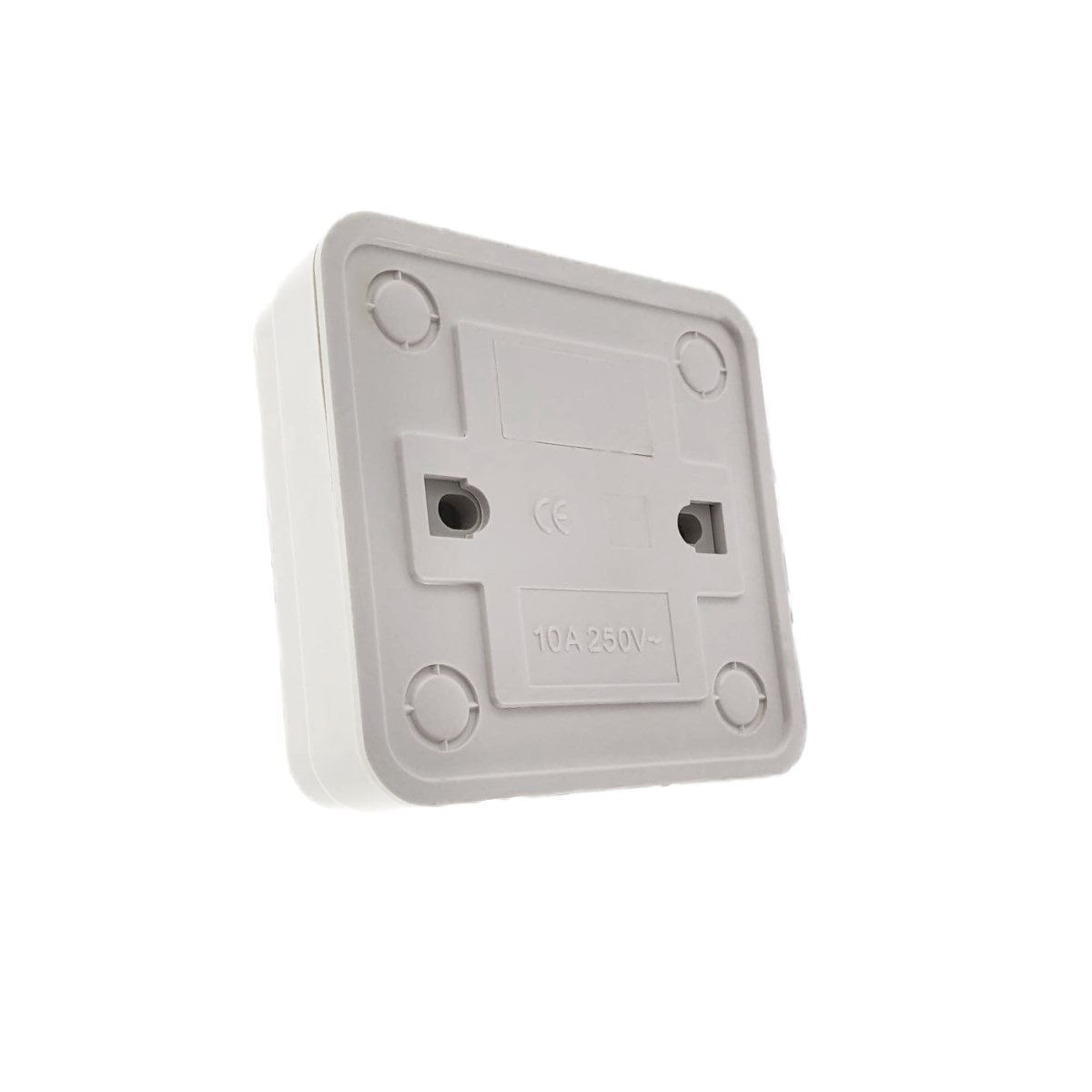 Intrerupator simplu cu indicator luminos, FE-40446, montaj aplicat, 10A 250V, 70x70x36mm, alb [9]