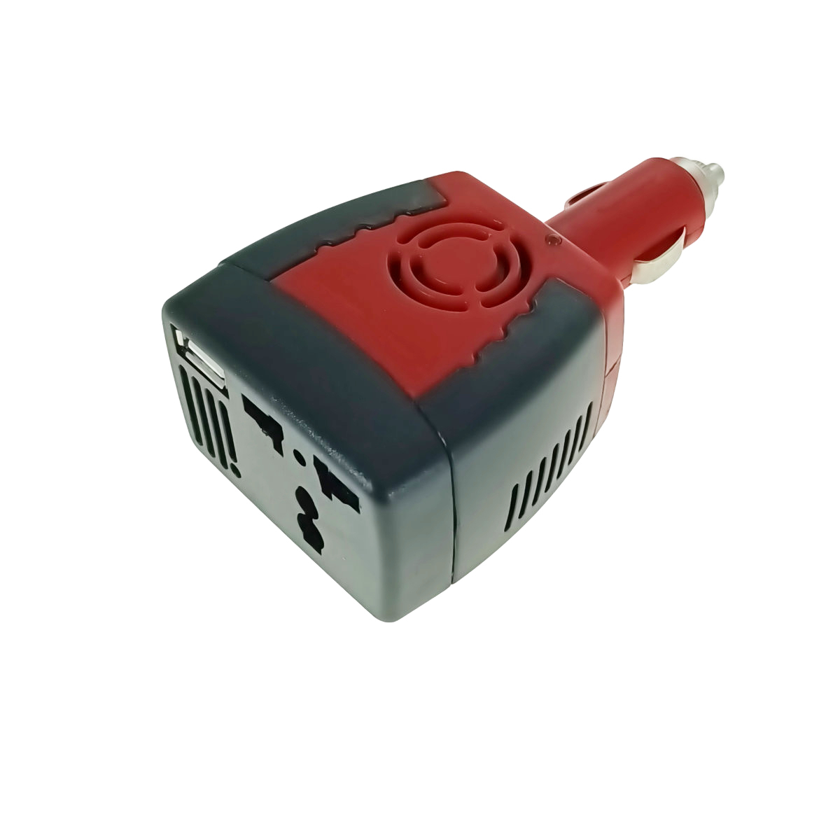 Invertor auto 12V la 220V 150W, iesire 1 X USB 5V-2.1A, negru cu rosu [1]