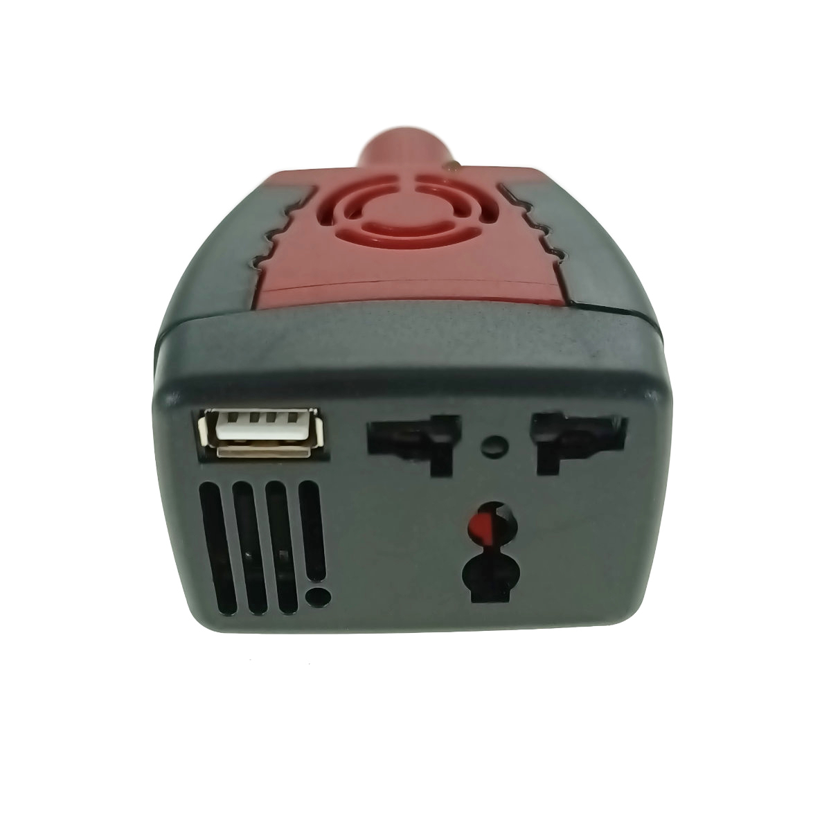 Invertor auto 12V la 220V 150W, iesire 1 X USB 5V-2.1A, negru cu rosu [2]