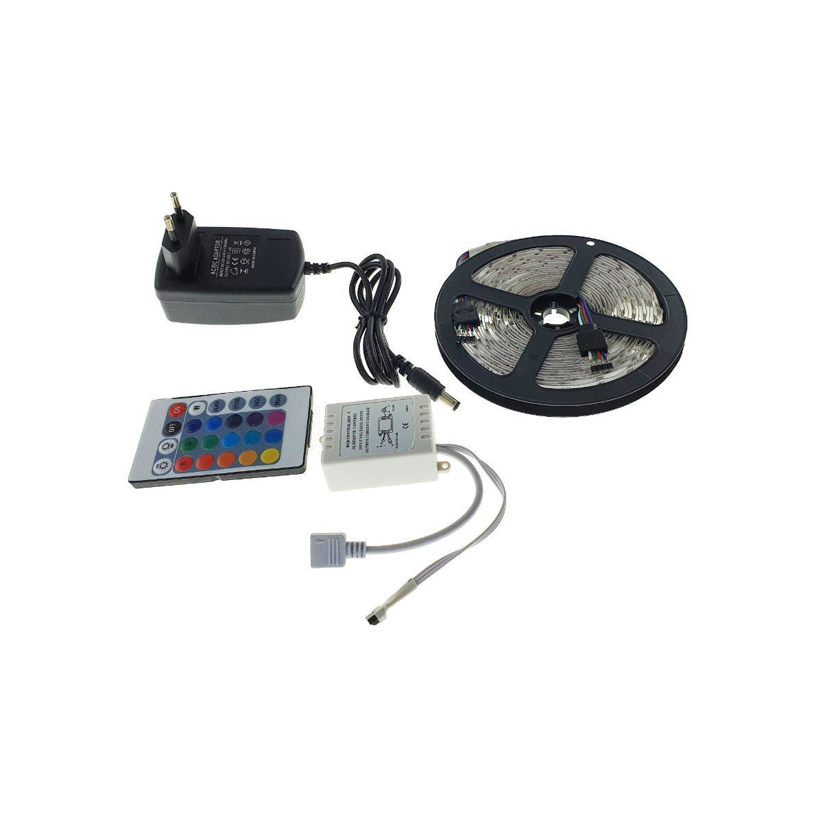 Kit banda Led RGB 3528SMD, 5m, 60 led/m, 4.8W/m, cu telecomanda, controller si alimentator [5]