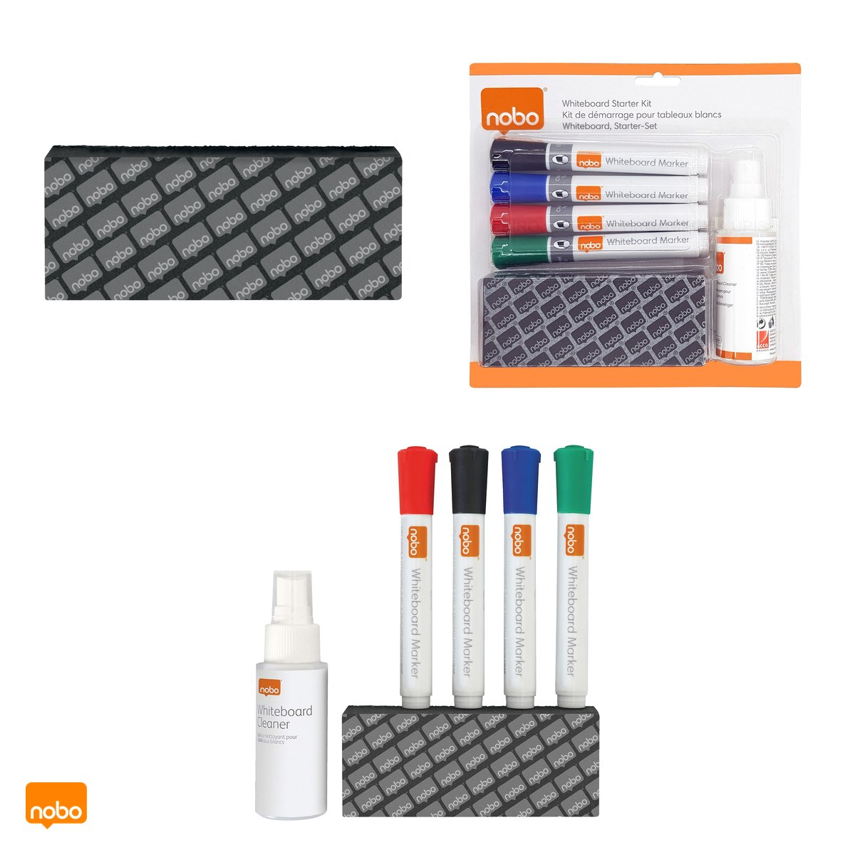 Kit whiteboard Nobo cu 4 markere, burete magnetic, rezerva si spray de curatare 50 ml [5]