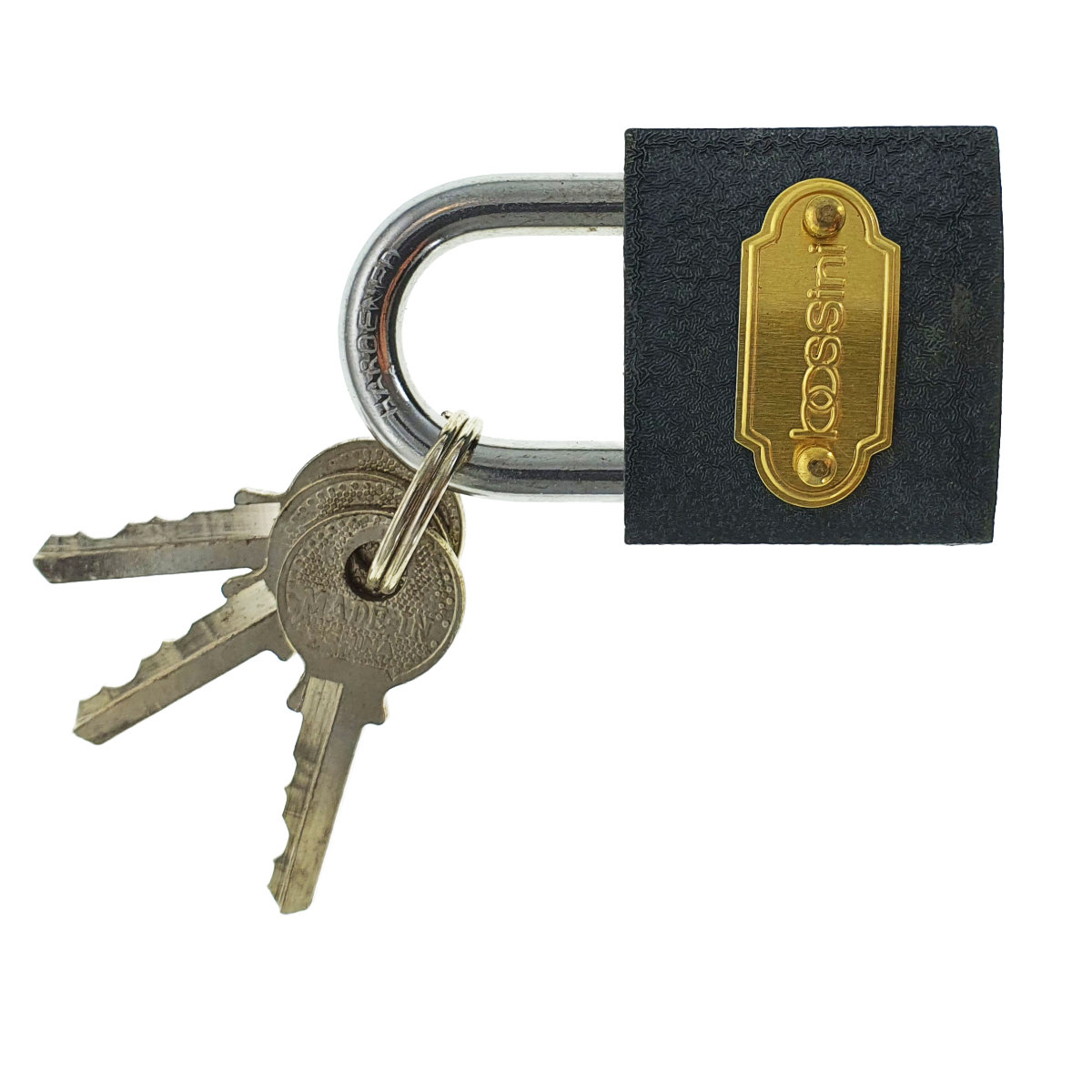 Lacat Bossini 11408, 3 chei incluse, inchidere automata prin apasare, culoare neagra [9]