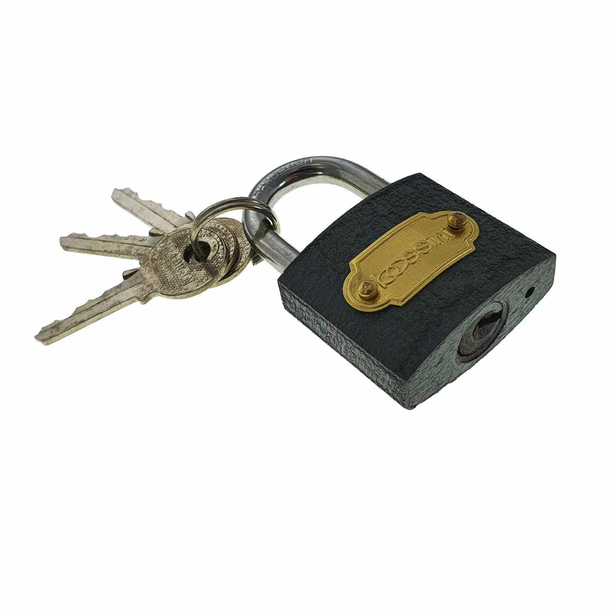 Lacat Bossini 11408, 3 chei incluse, inchidere automata prin apasare, culoare neagra [15]