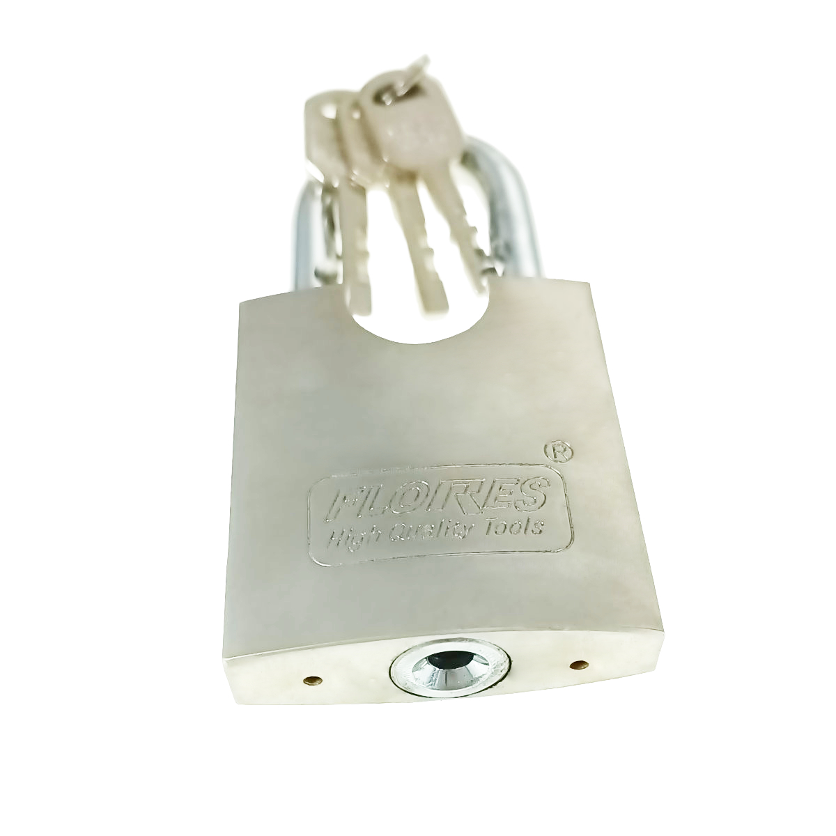 Lacat metalic inox Flores 11435, 60mm, cu protectie Anti Spargere, 3 chei, 437g, argintiu [3]