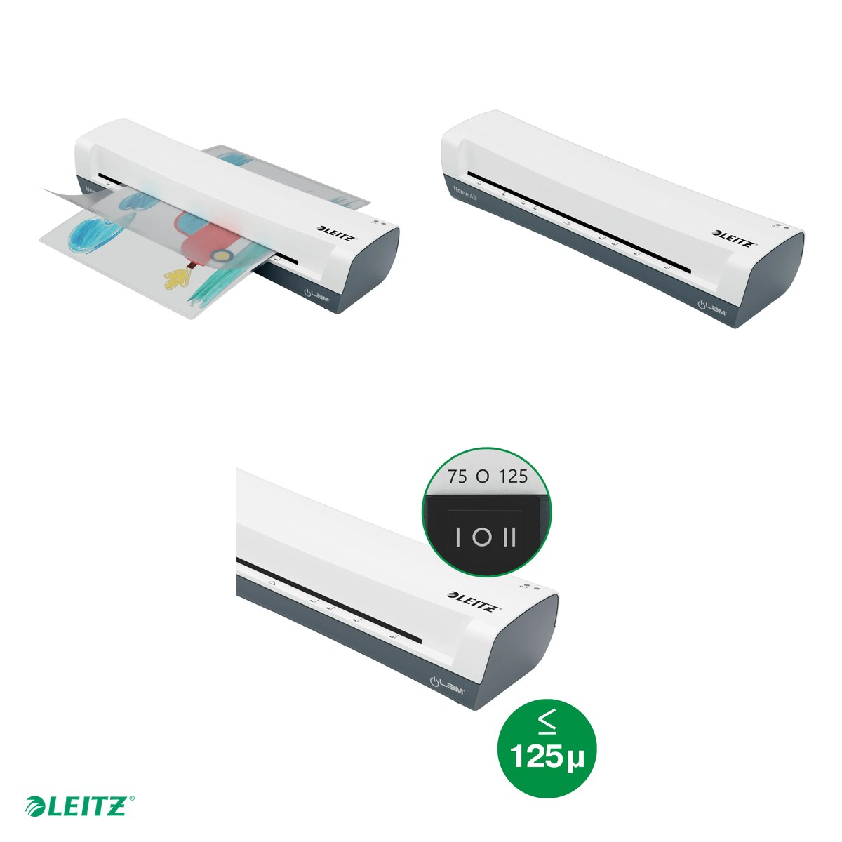 Laminator Leitz iLAM Home, A3, kit folii laminare inclus, alb-gri [4]
