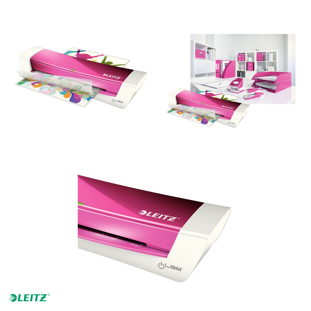 Laminator Leitz iLAM Home Office, A4, kit folii laminare inclus, roz [4]