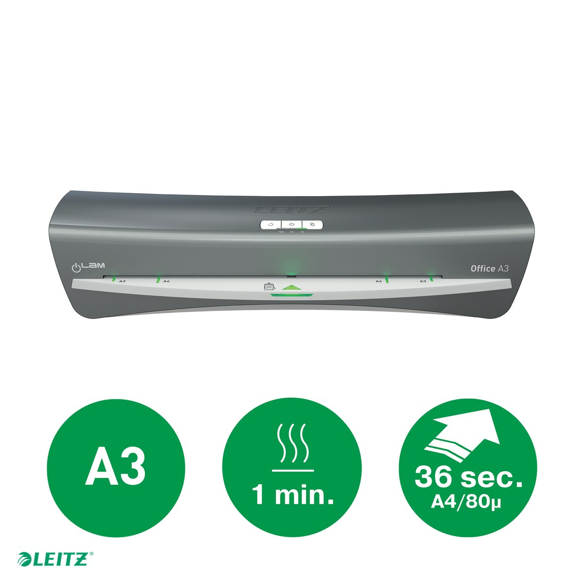 Laminator Leitz iLAM Office, A3, kit folii laminare inclus, gri [5]