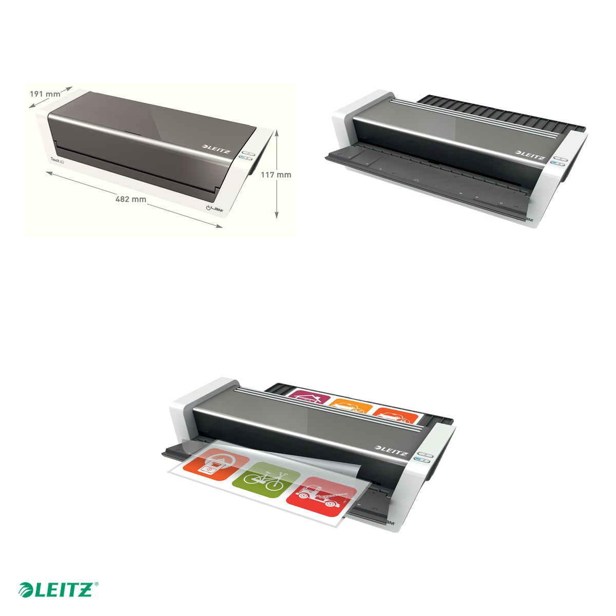 Laminator Leitz iLAM Touch 2, A3, kit folii laminare inclus, alb/Antracit [4]