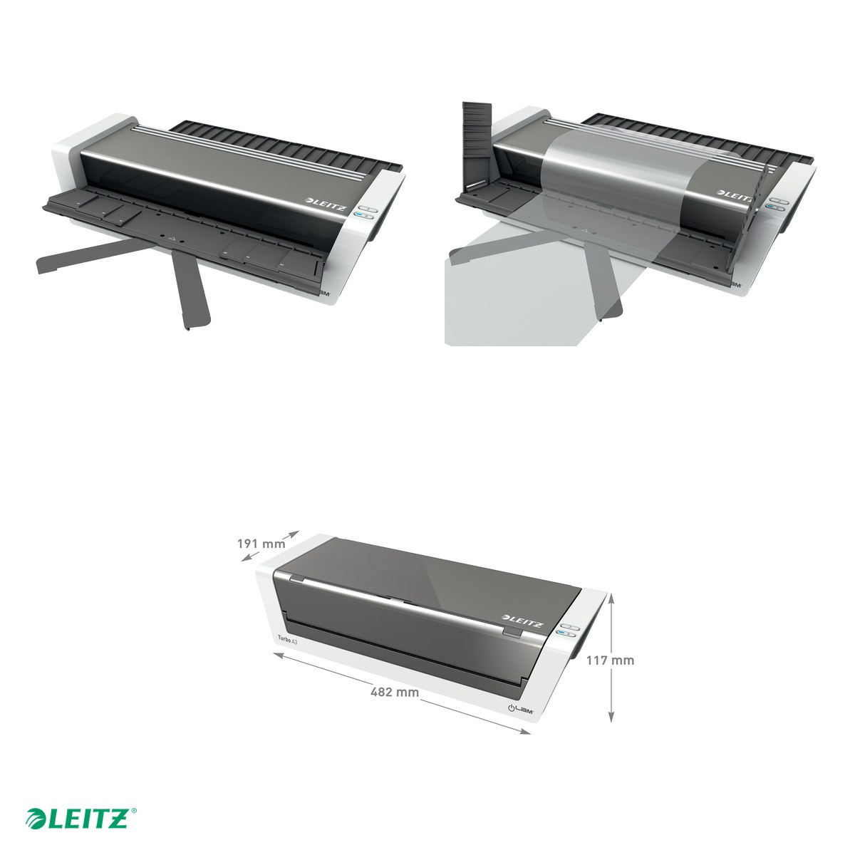 Laminator Leitz iLAM Touch 2 Turbo S, A3, kit folii laminare inclus, alb/Antracit [4]