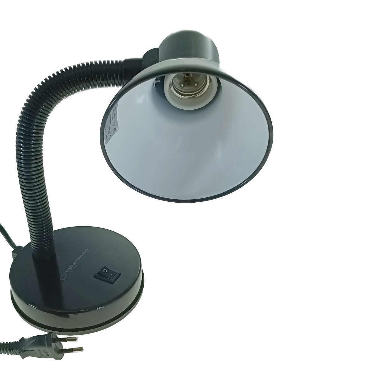 Lampa de birou cu brat flexibil, Esperanza Vega 94378, 31cm inaltime, dulie E27, neagra [4]