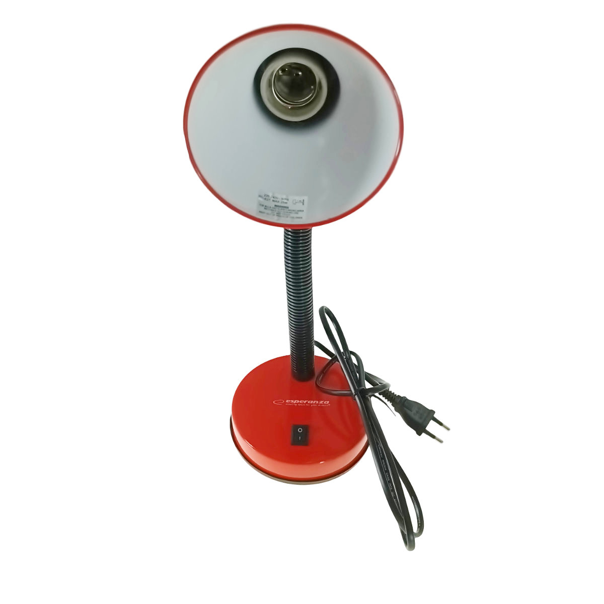 Lampa de birou cu brat flexibil, Esperanza Vega 94379, 31cm inaltime, dulie E27, rosie [4]