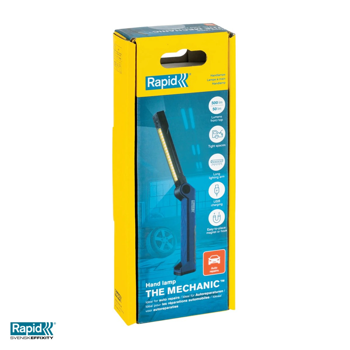 Lampa de lucru LED Rapid The Mechanic 2 in 1 pliabila, 250 sau 500 lumeni si spot de 50 lumeni, magnet si carlig, IP20, 44x197x33 mm [7]
