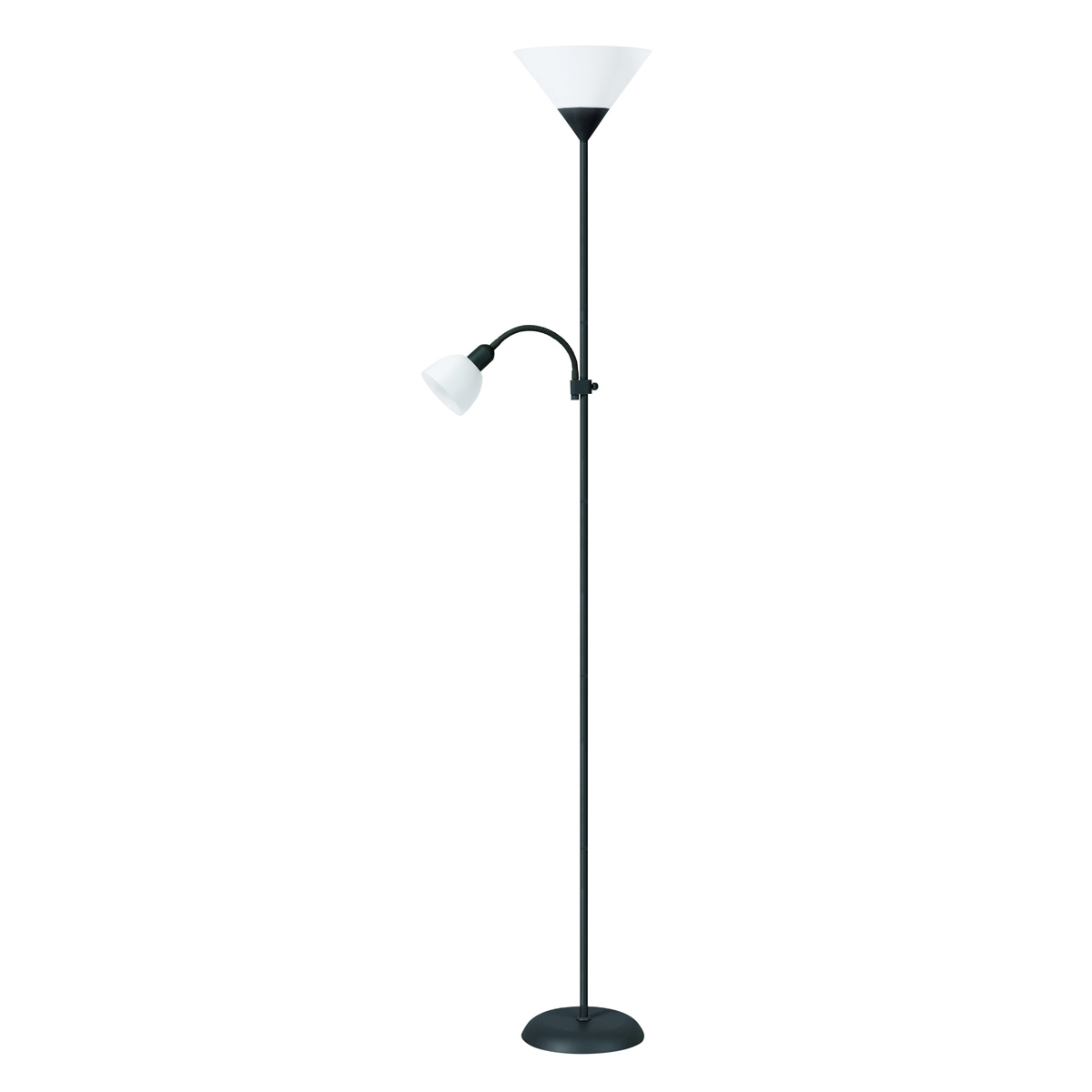 Lampa de podea Platinet PFLF066B , E27 si E14 , 180cm , metal si plastic , neagra cu alb [1]