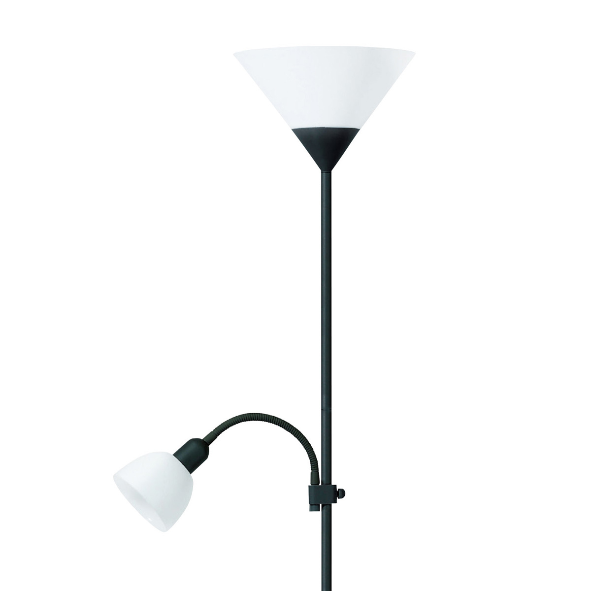 Lampa de podea Platinet PFLF066B , E27 si E14 , 180cm , metal si plastic , neagra cu alb [4]