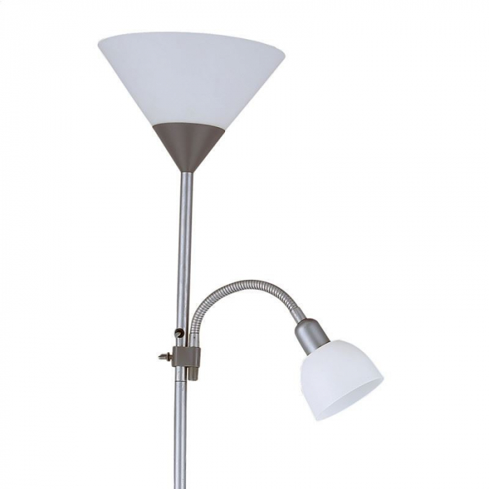 Lampa de podea Platinet PFLF066GR , E27 si E14 ,180cm , metal si plastic , gri cu alb 44527 [2]