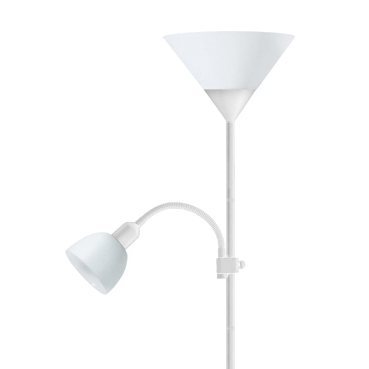 Lampa de podea Platinet PFLF066W , E27 si E14 , 180cm , metal si plastic , alba [2]