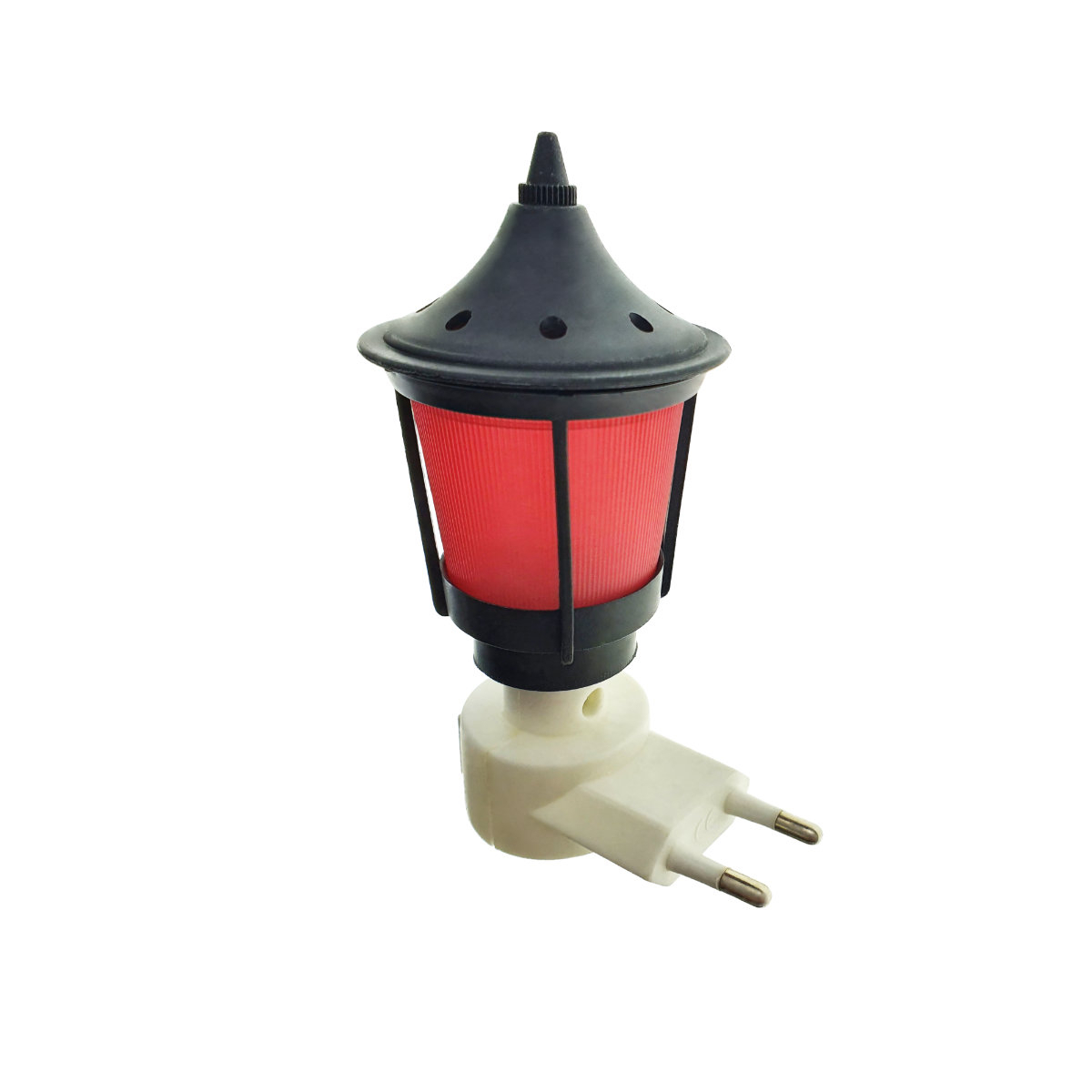 Lampa de veghe cu buton intrerupator, design felinar cu abajur rosu [4]