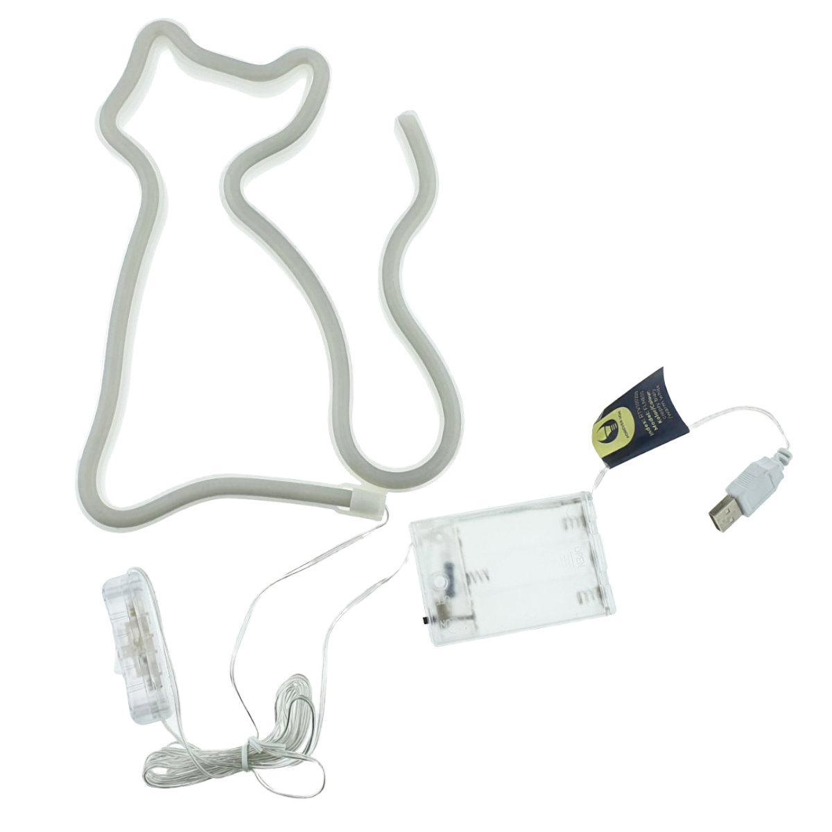 Lampa decorativa LED tip Neon, model Pisica, 24 x 17 cm, Forever Light Cat 94935, iluminare decorativa, lumina calda, galben [4]