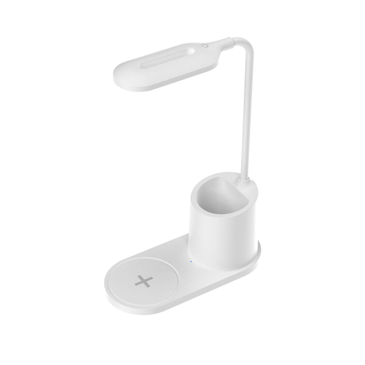 Lampa Led 3W de birou, Platinet 45247, cu incarcator Qi wireless 5W, brat reglabil si organizator, 3 nivele de iluminare, USB tip C, alba [4]