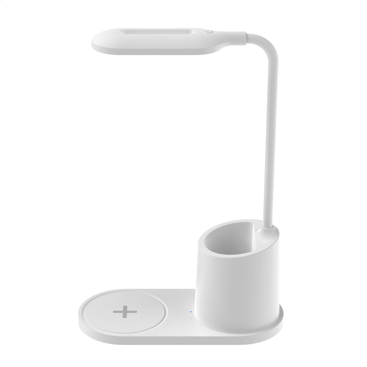Lampa Led 3W de birou, Platinet 45247, cu incarcator Qi wireless 5W, brat reglabil si organizator, 3 nivele de iluminare, USB tip C, alba [5]