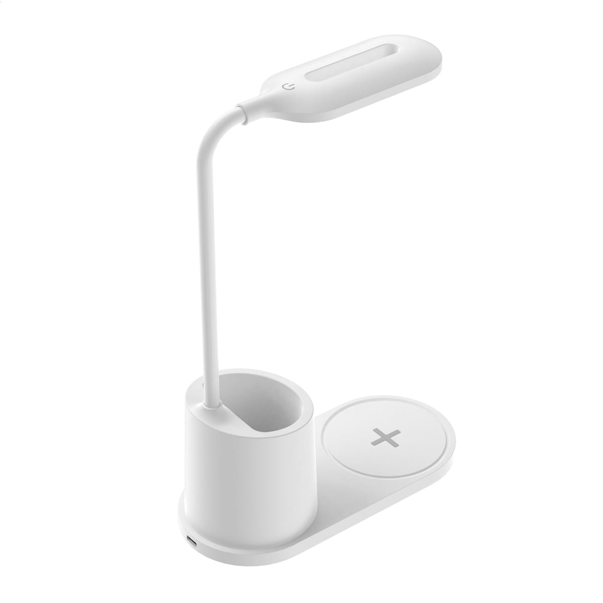 Lampa Led 3W de birou, Platinet 45247, cu incarcator Qi wireless 5W, brat reglabil si organizator, 3 nivele de iluminare, USB tip C, alba [2]