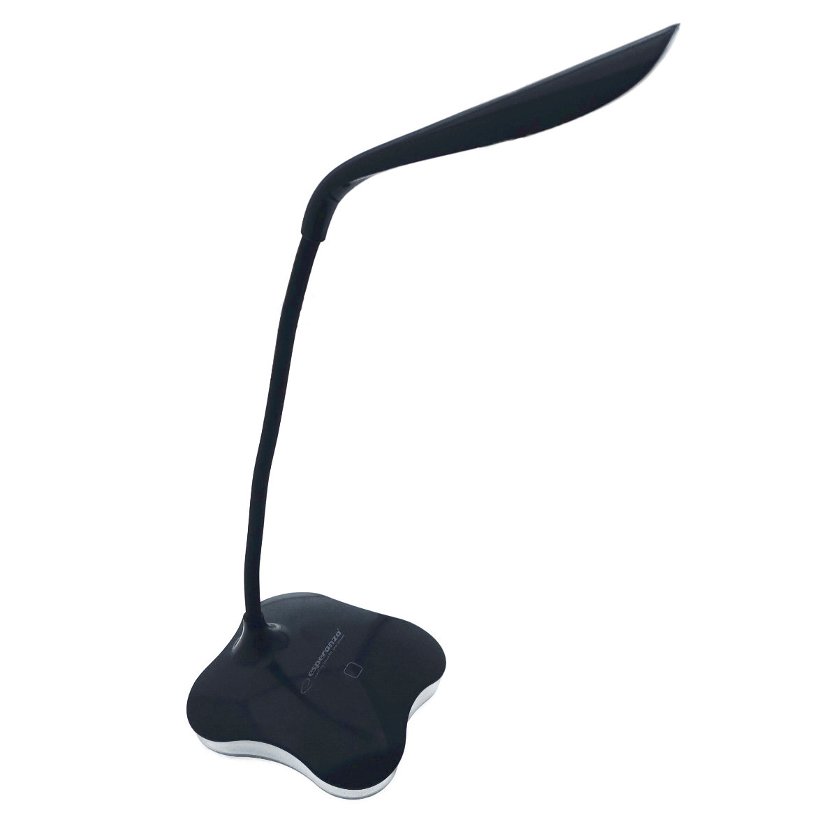 Lampa LED, Esperanza Mimosa ELD105K, cu baza iluminata, brat flexibil 21 cm, alimentare duala, cablu 110 cm, 4 x AAA, neagra [1]