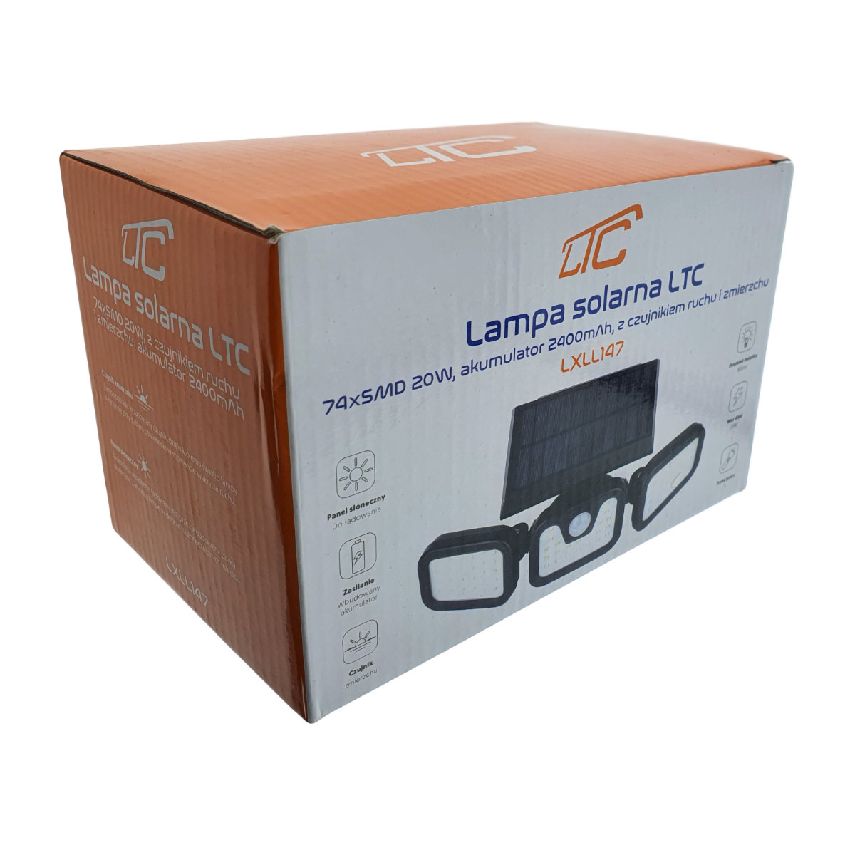 Lampa LED tripla, reglabila, cu incarcare solara, LTC 76691, 20W, SMD, 800lm, acumulator 2400mAh, cu senzori, neagra [5]