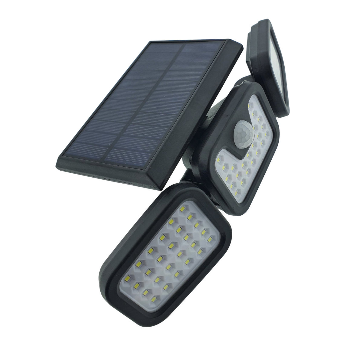 Lampa LED tripla, reglabila, cu incarcare solara, LTC 76691, 20W, SMD, 800lm, acumulator 2400mAh, cu senzori, neagra [2]