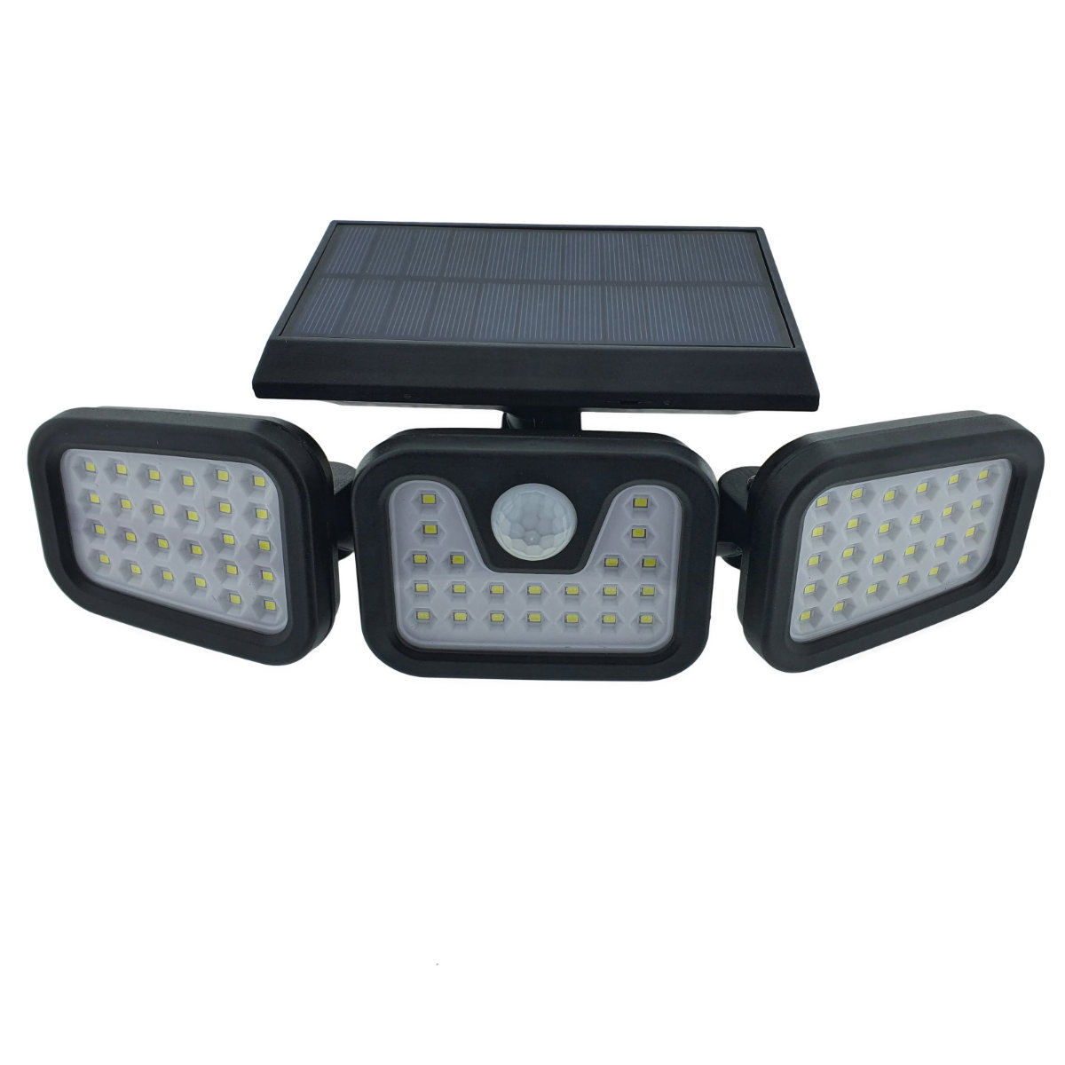 Lampa LED tripla, reglabila, cu incarcare solara, LTC 76691, 20W, SMD, 800lm, acumulator 2400mAh, cu senzori, neagra [1]