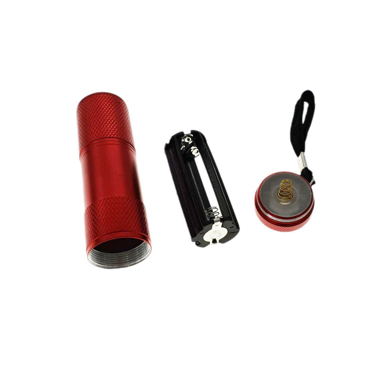 Lanterna cu 9 led-uri, Esperanza 91586 ALTAIR , corp aluminiu, lungime 90mm, 3xAAA , rosie [5]