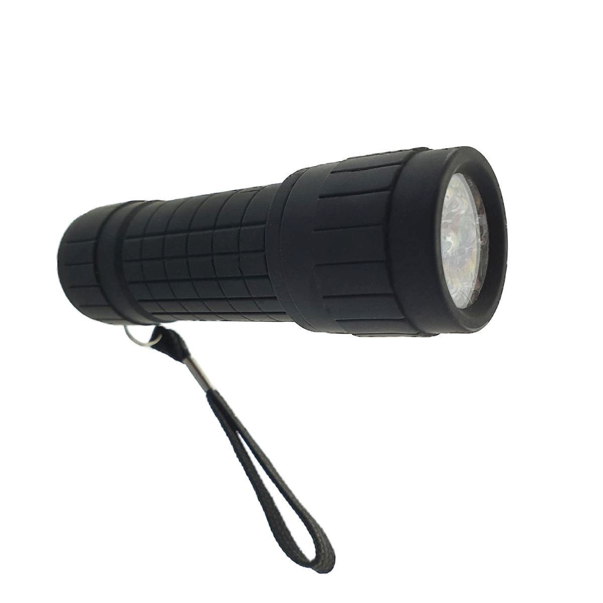 Lanterna cu 9 led-uri, Lamex 72826, cu prindere anti-alunecare, 100x30mm, 3xAAA, neagra [1]