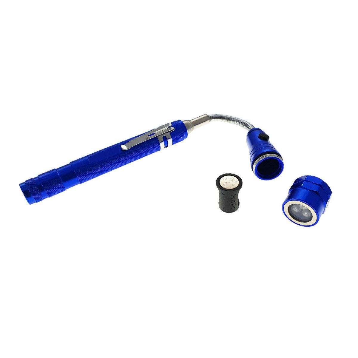 Lanterna Led telescopica,instrument magnetic de ridicare,cu cap flexibil,albastra [3]