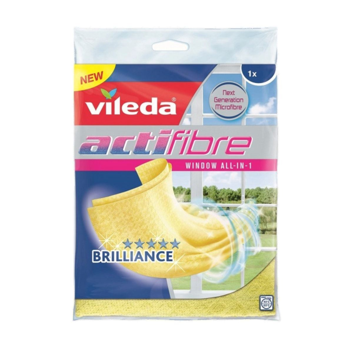 Laveta Vileda Actifibre Brilliance 19592 pentru geamuri,sticla,galbena [8]