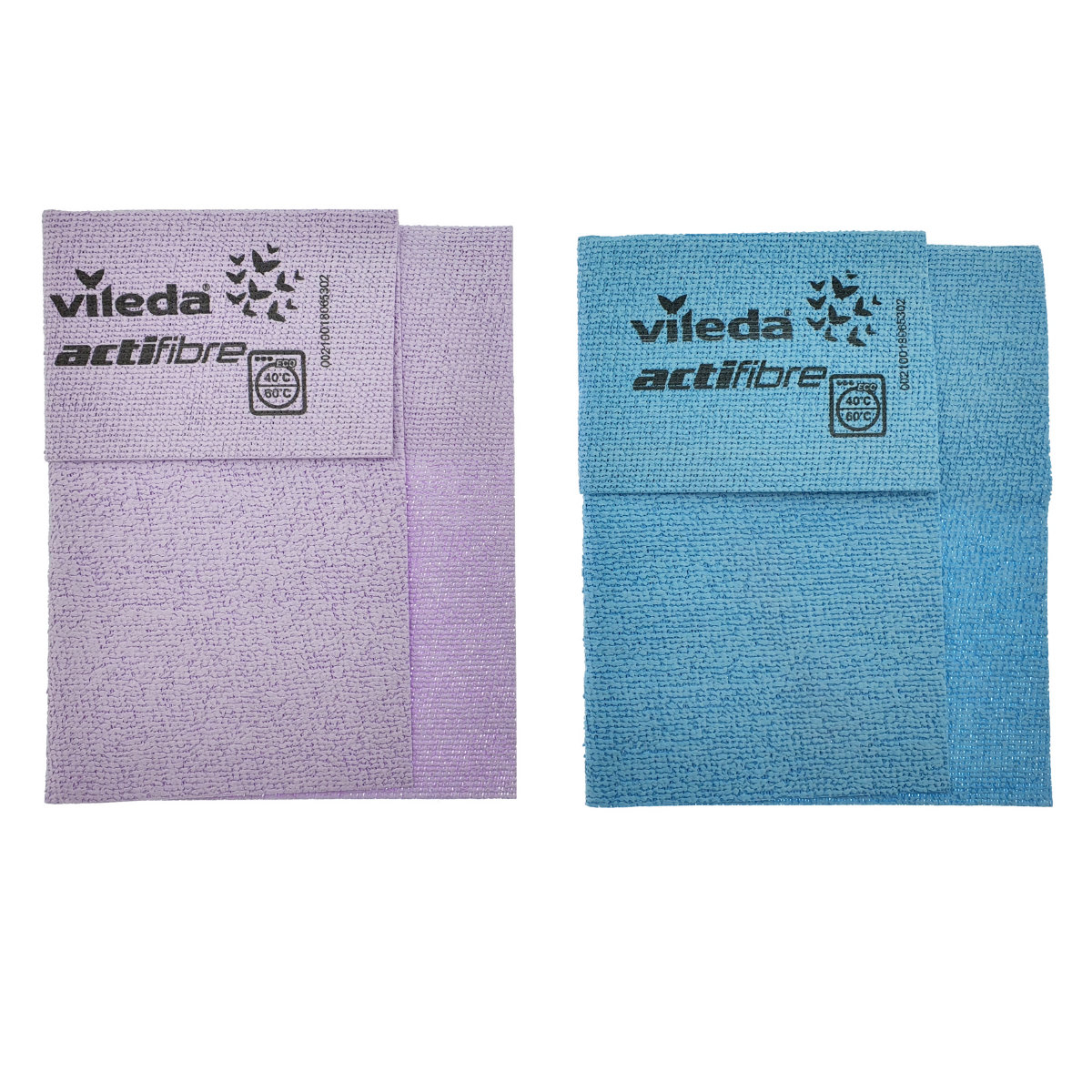 Lavete de curatare suprafete, Vileda Actifibre 2 Duopack, 29 x 29 cm, mov si albastru [4]