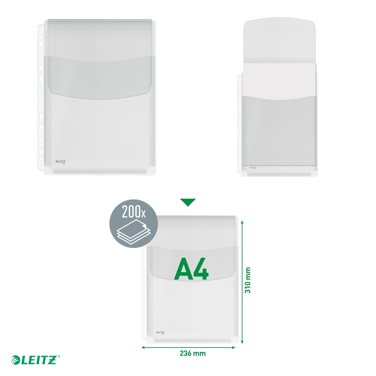 Leitz Premium mapa cu clapeta A4, 48% plastic pre-consum, pentru arhivare, incolor [5]