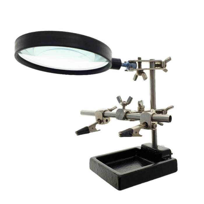 Lupa 90mm , ZD-10H , cu cleme si suport ajustabil de masa [2]