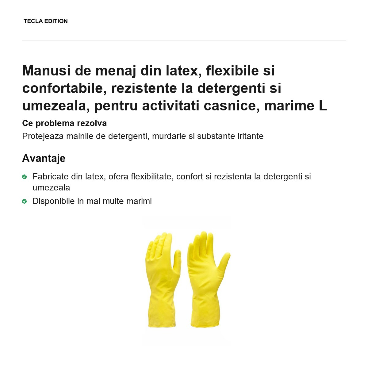 Manusi de menaj din latex, flexibile si confortabile, rezistente la detergenti si umezeala, pentru activitati casnice, marime L [2]