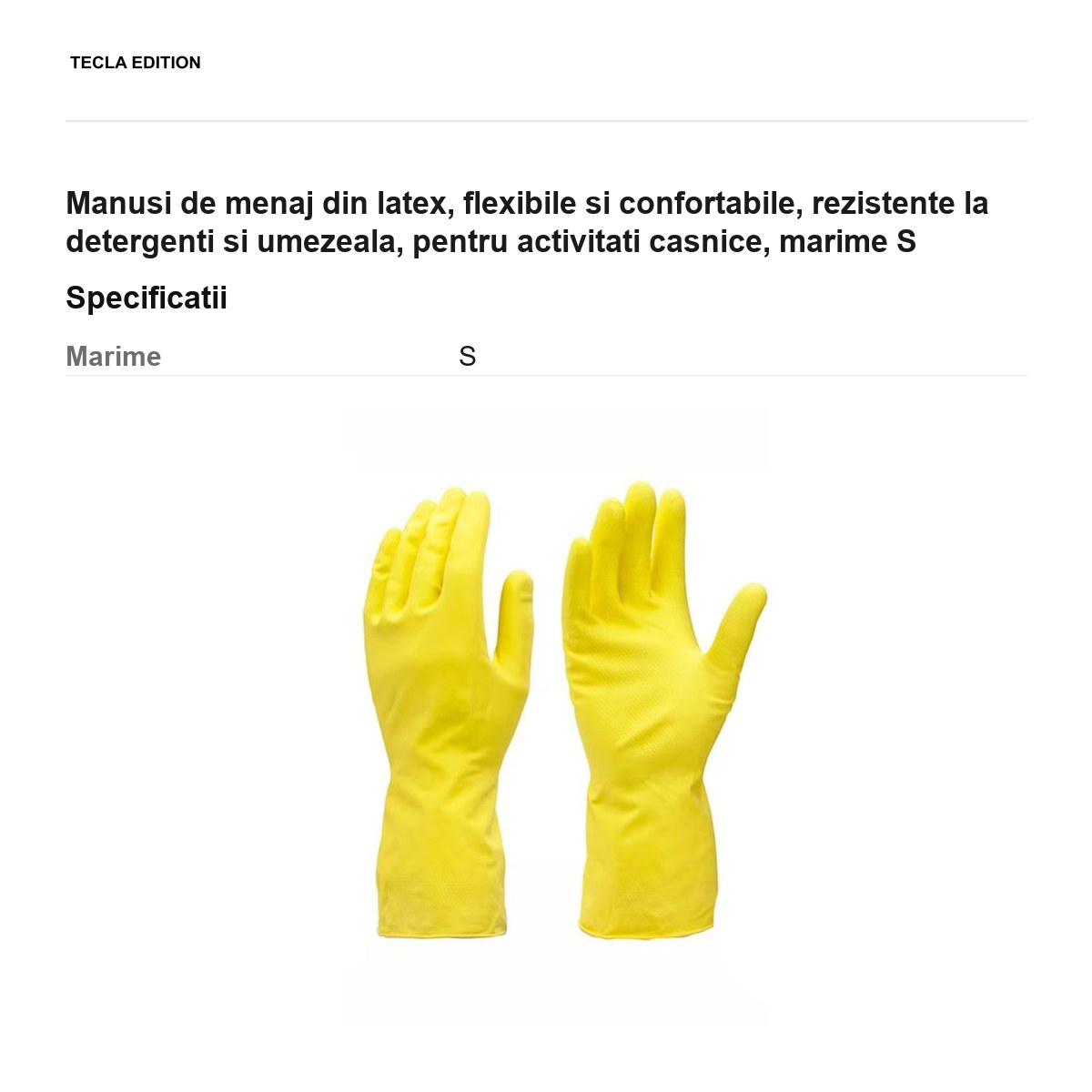 Manusi de menaj din latex, flexibile si confortabile, rezistente la detergenti si umezeala, pentru activitati casnice, marime S [3]