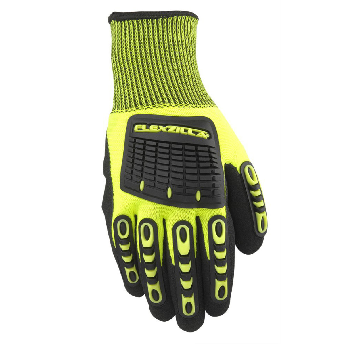 Manusi de protectie, impotriva impactului minor, fibre textile, nitril si TPR, manson elastic, galben cu negru [3]