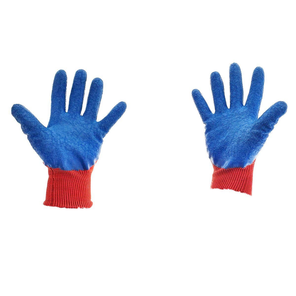 Manusi de protectie universale, cauciucate cu prindere antiderapanta, manson elastic, rosu cu albastru [1]