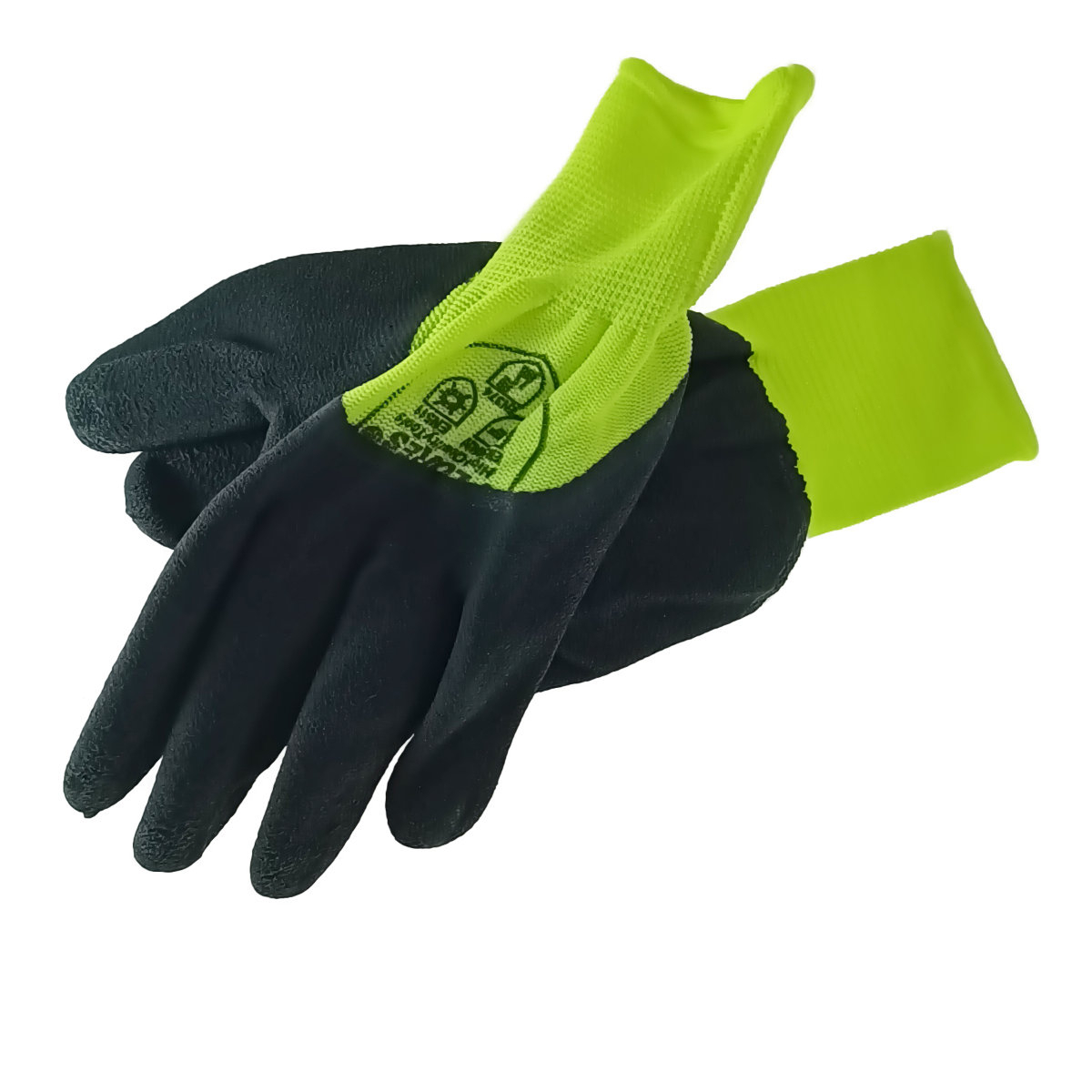 Manusi de protectie universale, Flores FS-13984, manson elastic, material cauciucat negru cu sintetic verde [1]