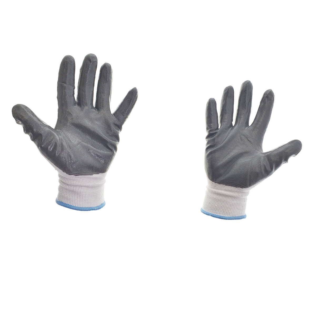 Manusi de protectie universale, material textil si PVC, albe cu gri inchis [1]