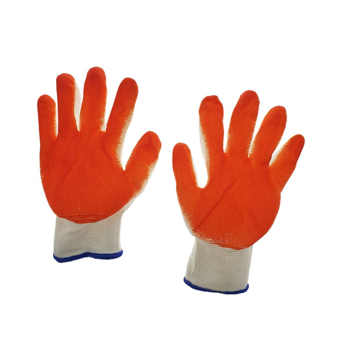 Manusi de protectie universale,material textil si PVC,albe cu portocaliu [4]