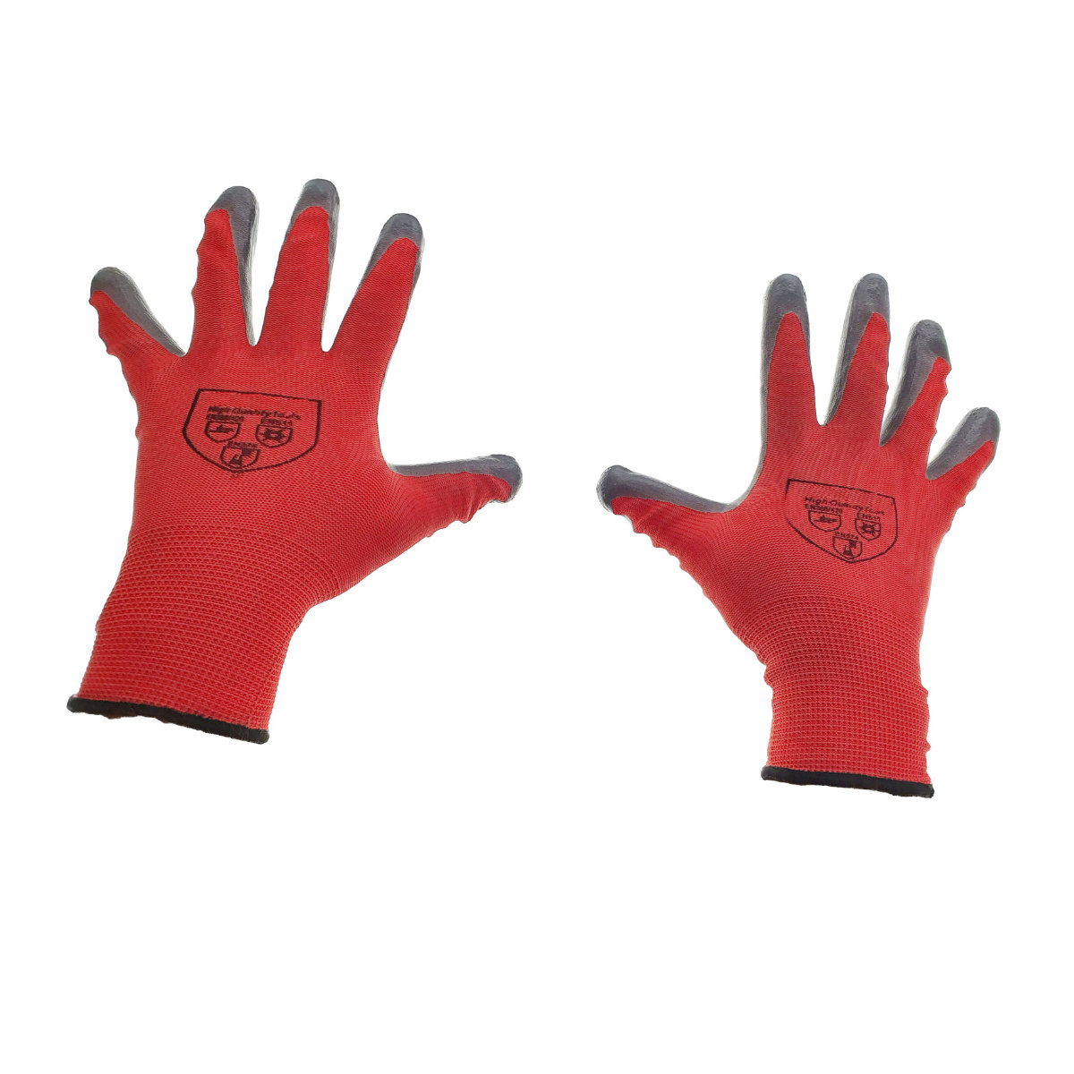 Manusi de protectie universale, material textil si PVC, rosu cu gri inchis [2]