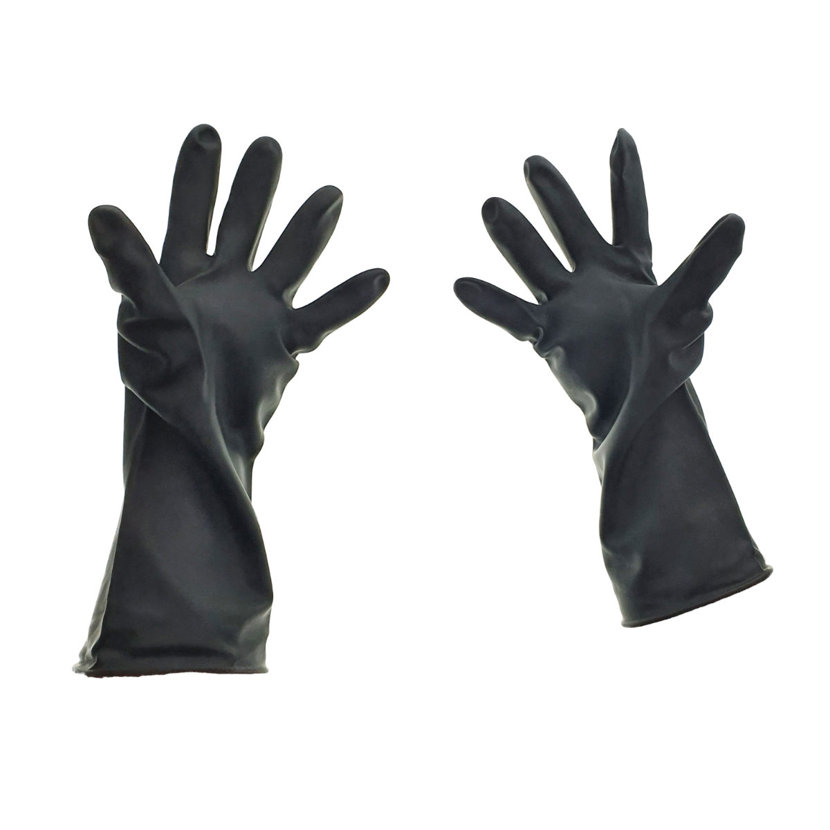 Manusi din cauciuc rezistent, protectie anti-chimica, industriale, lungime 35cm, negre [8]