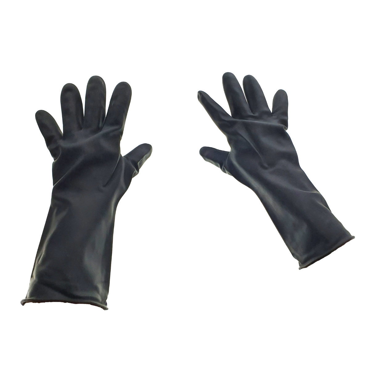 Manusi din cauciuc rezistent, protectie anti-chimica, industriale, lungime 35cm, negre [2]