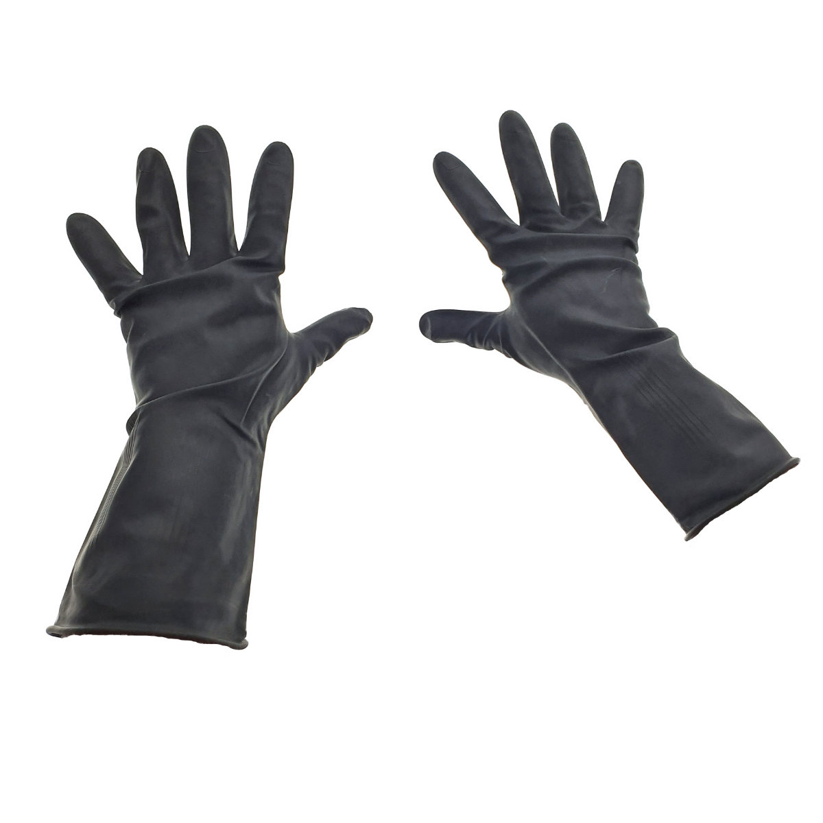 Manusi din cauciuc rezistent, protectie anti-chimica, lungime 35cm, negre [2]