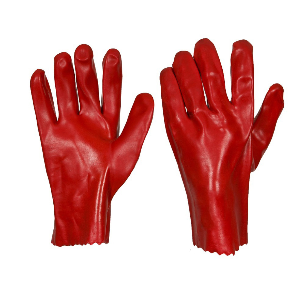 Manusi din PVC, protectie anti-chimica, industriale, lungime 27cm, rosii [2]