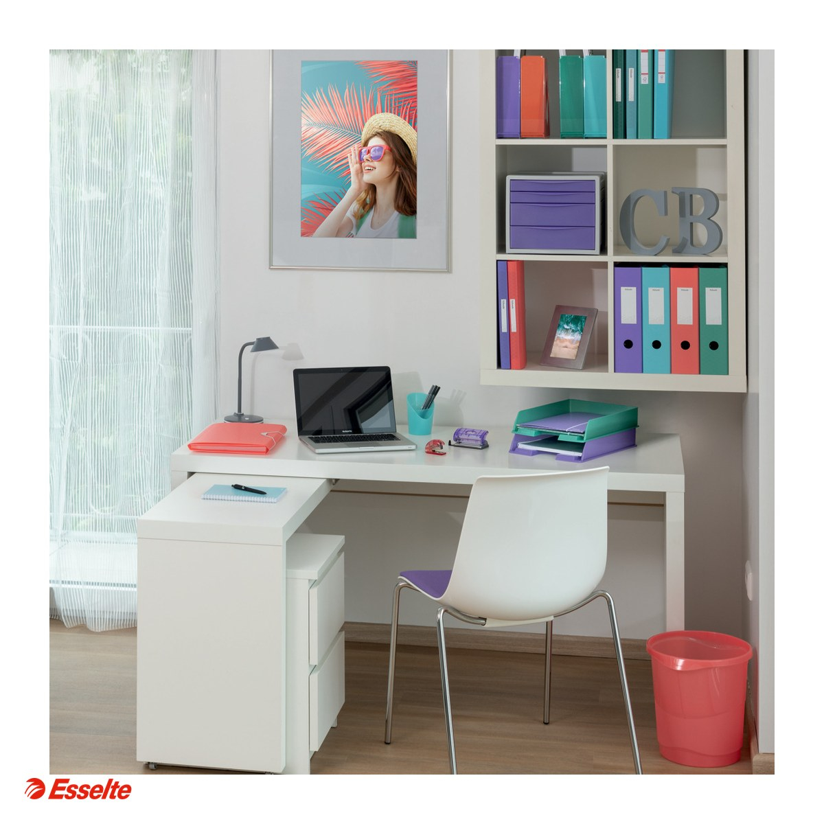 Mapa cu elastic Esselte Colour'Breeze, carton, A4, capacitate 150 coli, pentru transport, lavanda [5]
