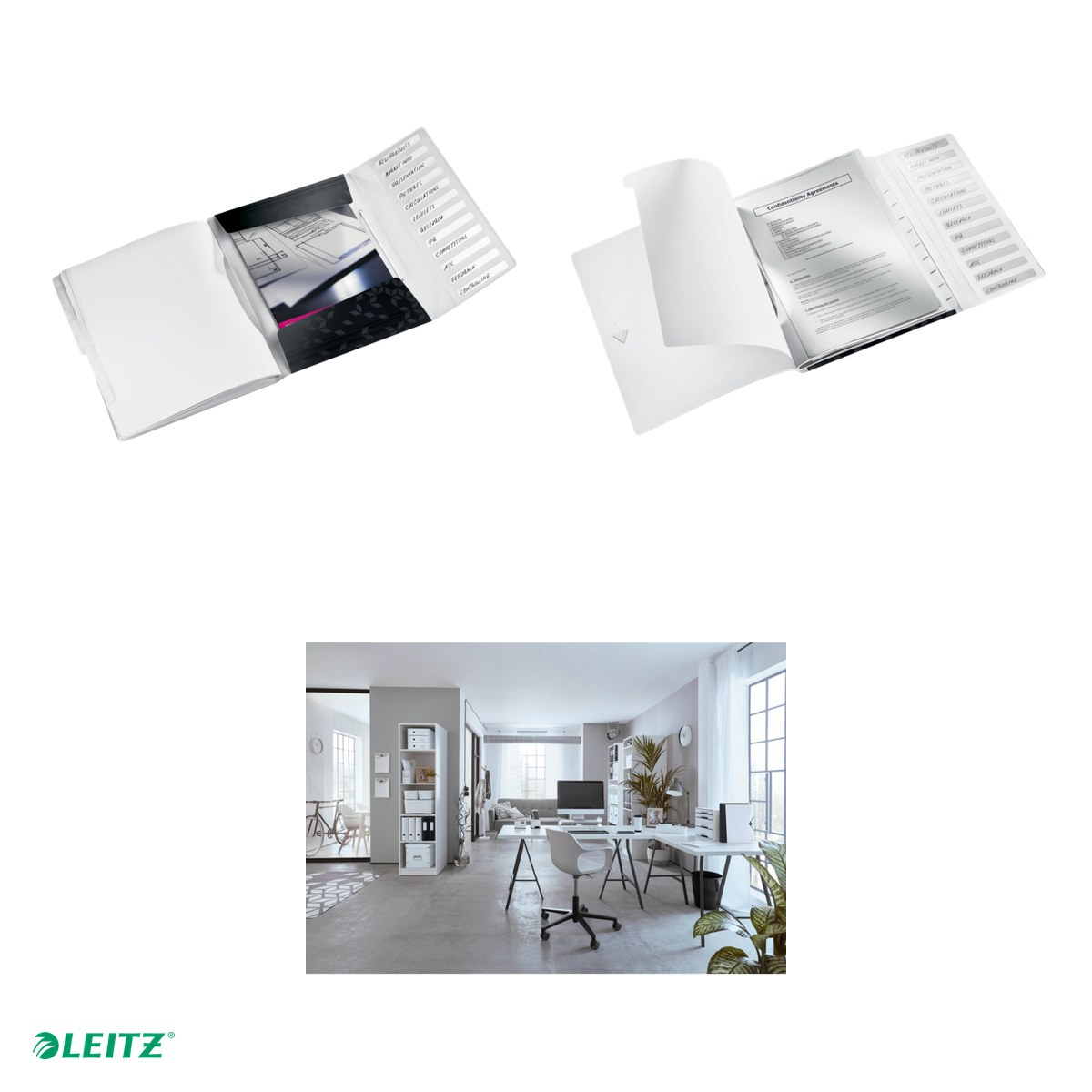 Mapa cu separatoare Leitz WOW, PP, A4, 12 separatoare, capacitate 200 coli, pentru transport, negru [5]